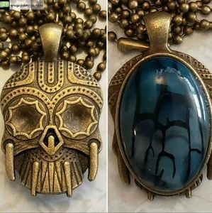 AZTEC SKULL PENDANT NECKLACE